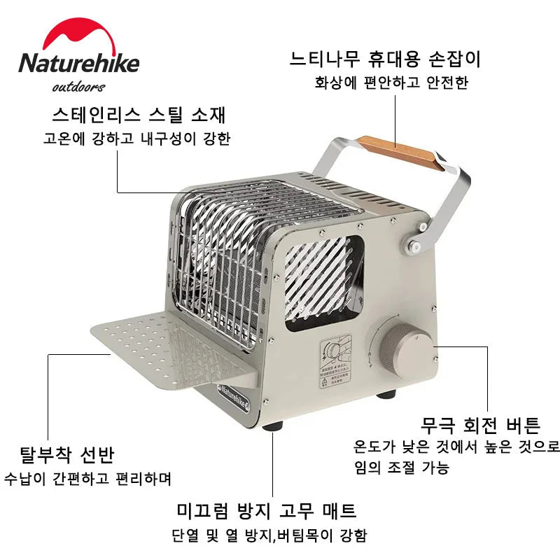 Naturehike campingheater – 1100W draagbare gasbrander voor koffie, thee & verwarming - Bivakshop