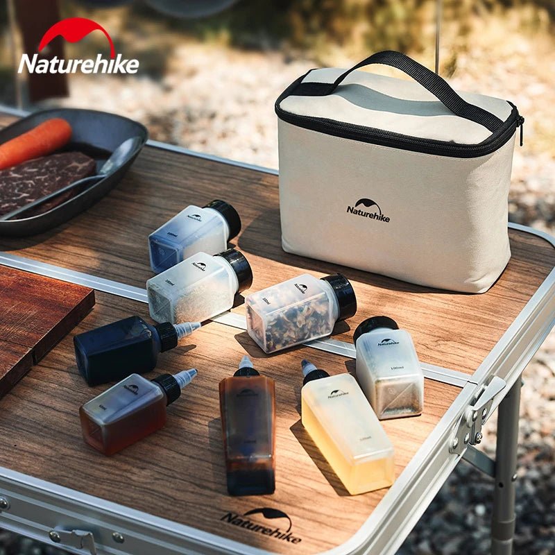 Naturehike kruidenfles set – 6/8 delige draagbare specerijen dispenser – Camping & bbq keuken gadget - Bivakshop