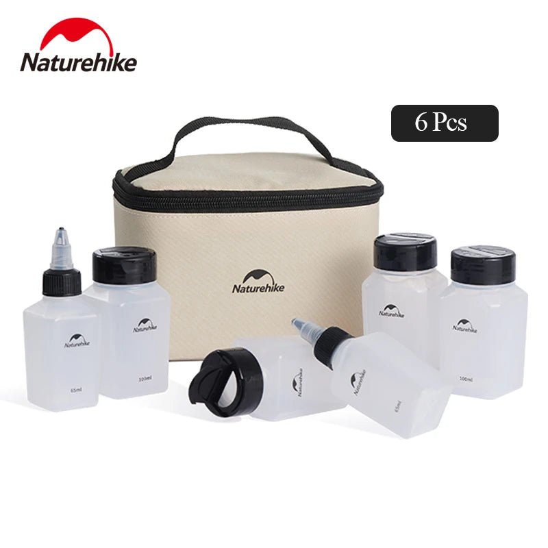 Naturehike kruidenfles set – 6/8 delige draagbare specerijen dispenser – Camping & bbq keuken gadget - Bivakshop