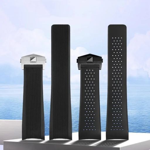 Natuurrubber horlogeband – Geschikt voor TAG HEUER GRAND CARRERA – Waterdichte siliconen sportband 22mm / 24mm - Bivakshop