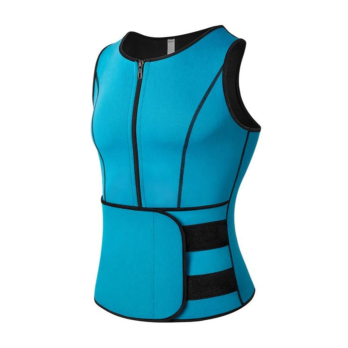 Neopreen sauna sweat vest voor mannen - Taille trainer en body shaper met ritssluiting - Bivakshop