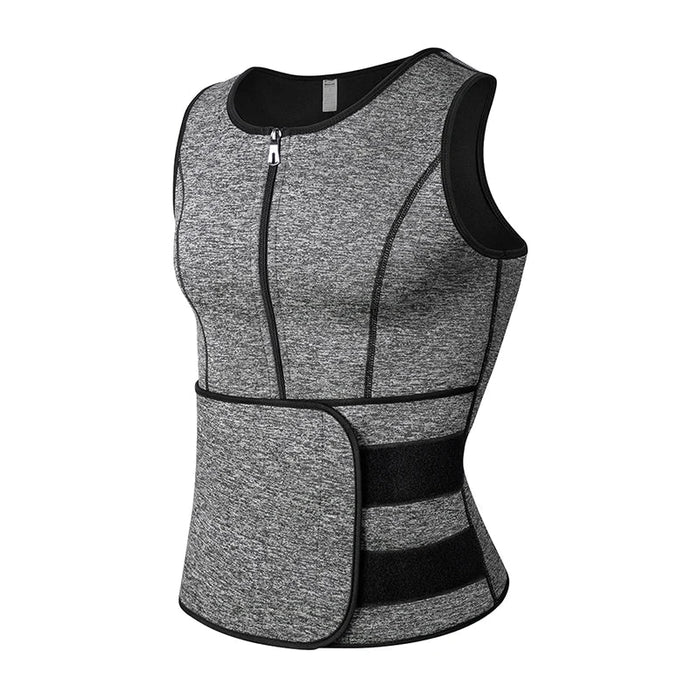 Neopreen sauna sweat vest voor mannen - Taille trainer en body shaper met ritssluiting - Bivakshop