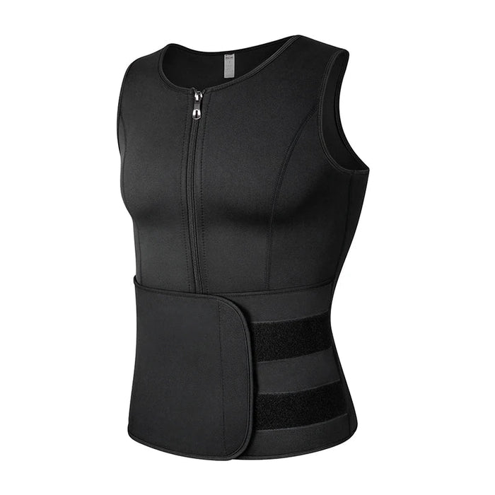 Neopreen sauna sweat vest voor mannen - Taille trainer en body shaper met ritssluiting - Bivakshop