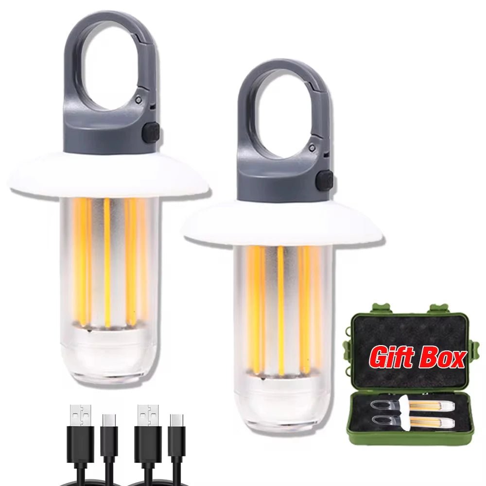 Oplaadbare LED campinglamp – Superheldere draagbare lamp met 5 lichtstanden en haakdesign - Bivakshop