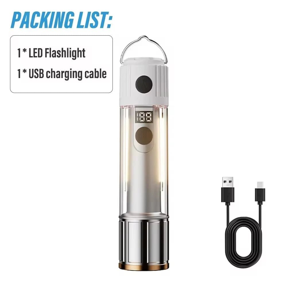 Oplaadbare LED campinglamp – Superheldere draagbare lamp met 5 lichtstanden en haakdesign - Bivakshop