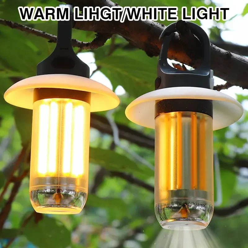 Oplaadbare LED campinglamp – Superheldere draagbare lamp met 5 lichtstanden en haakdesign - Bivakshop