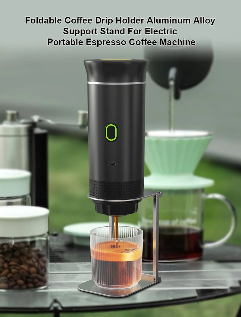 Opvouwbare koffiedruiphouder – Aluminium steun voor draagbare espressomachines - Bivakshop