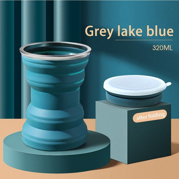 Opvouwbare siliconen beker – hittebestendig – lekvrij ontwerp - Bivakshop