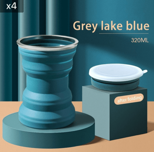 Opvouwbare siliconen beker – hittebestendig – lekvrij ontwerp - Bivakshop