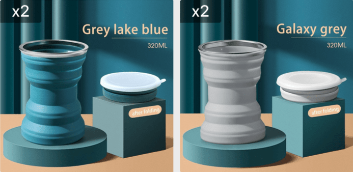 Opvouwbare siliconen beker – hittebestendig – lekvrij ontwerp - Bivakshop