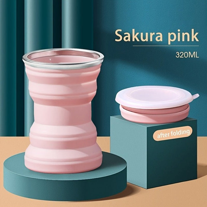 Opvouwbare siliconen beker – hittebestendig – lekvrij ontwerp - Bivakshop