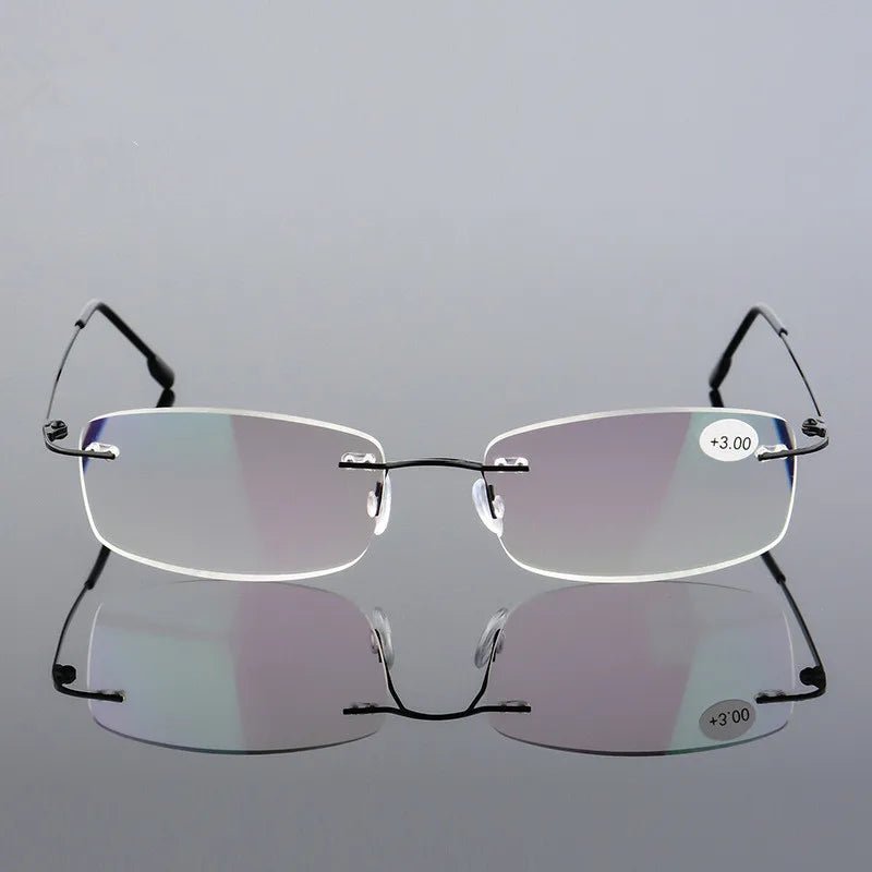 Opvouwbare superelastische titanen leesbril - Randloos design - Universeel - Bivakshop