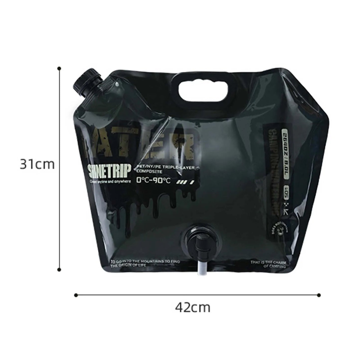 Opvouwbare wateropslagzak 7,5L - Jerrycan - Handige draaikraan & groot vulmondstuk - Bivakshop