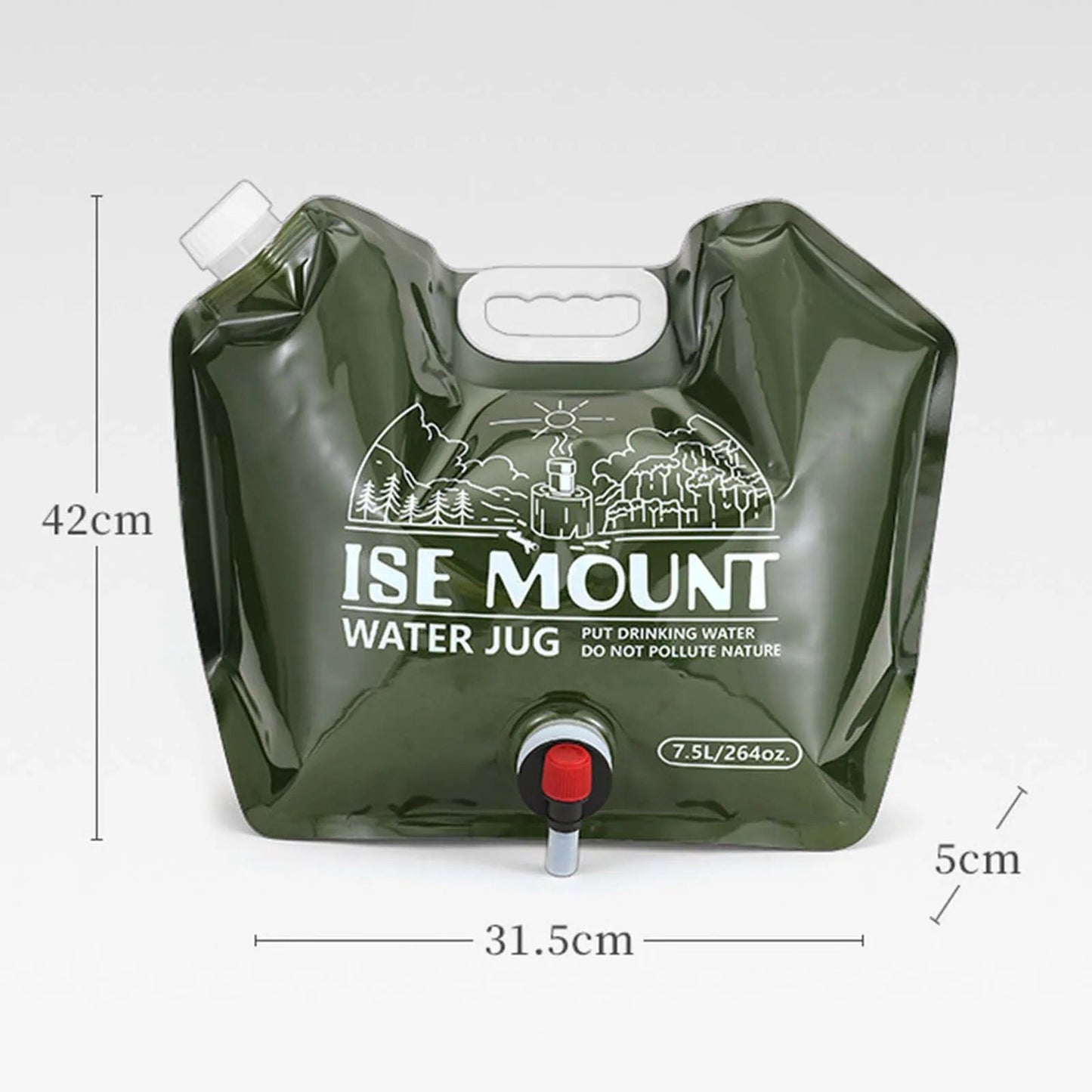 Opvouwbare wateropslagzak 7,5L - Jerrycan - Handige draaikraan & groot vulmondstuk - Bivakshop