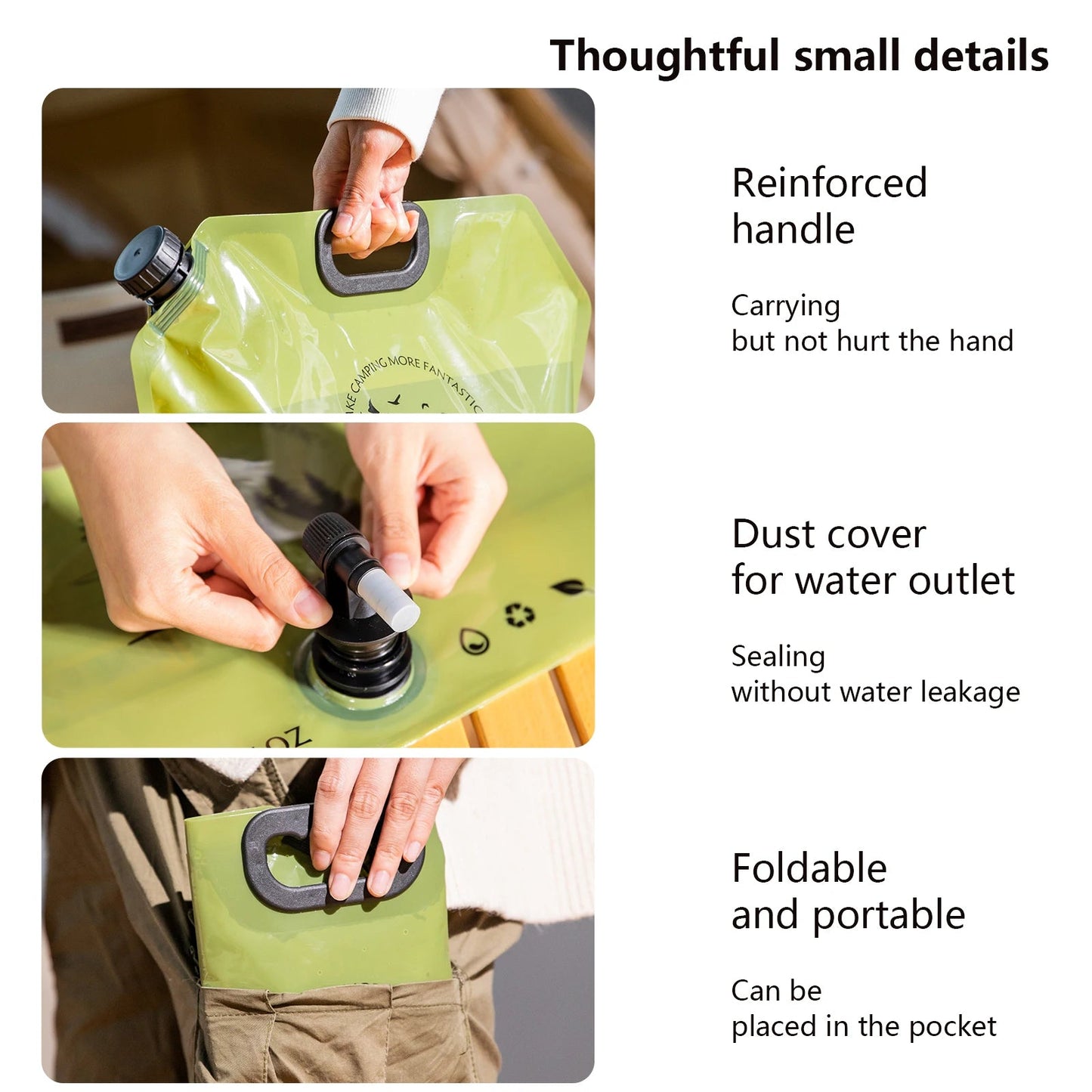 Opvouwbare waterzak 8L – Draagbare wateropslag – Lichtgewicht & voedselveilig voor camping - Bivakshop