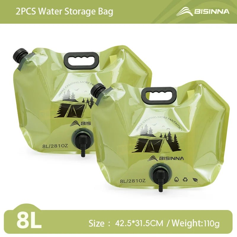 Opvouwbare waterzak 8L – Draagbare wateropslag – Lichtgewicht & voedselveilig voor camping - Bivakshop