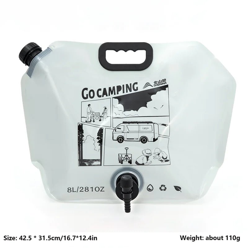 Opvouwbare waterzak 8L – Draagbare wateropslag – Lichtgewicht & voedselveilig voor camping - Bivakshop
