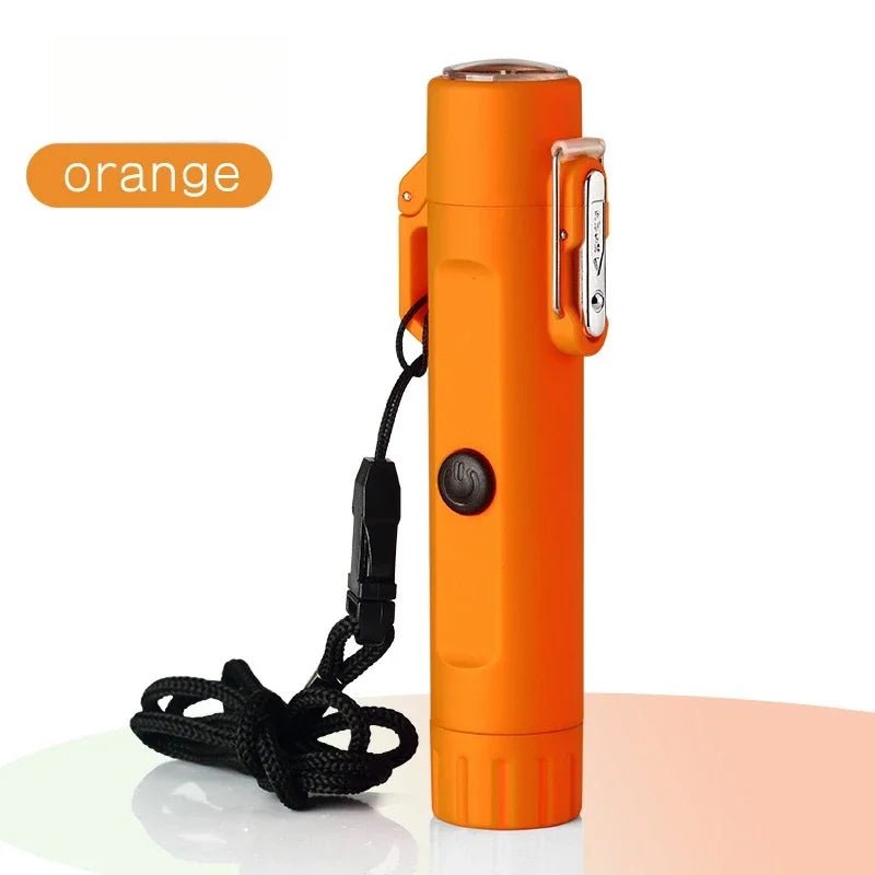 Outdoor heldere zaklamp met elektrische USB - aansteker - Winddichte dual - arc plasma overlevingsaansteker - Bivakshop