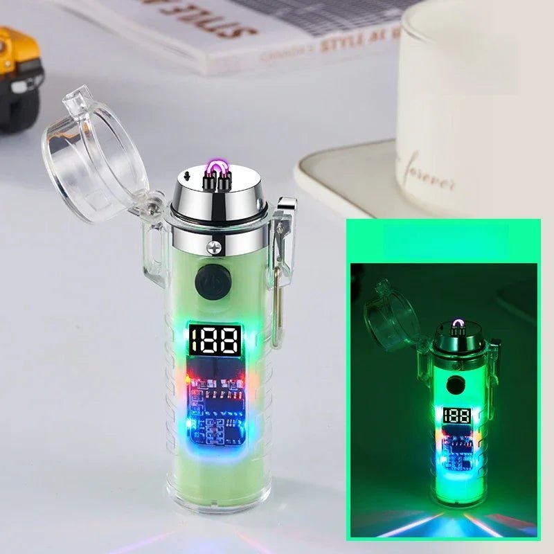 Outdoor heldere zaklamp met elektrische USB - aansteker - Winddichte dual - arc plasma overlevingsaansteker - Bivakshop