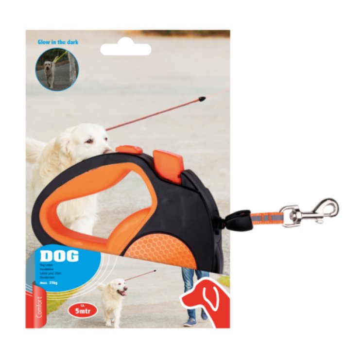 Pet Treatment ED-41678 - Uitrolbare hondenriem - 5M geel voor ultiem gemak en zichtbaarheid - Bivakshop