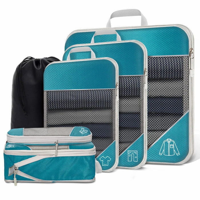 Reisset compressie organizers 6 - delig – lichtgewicht – met schoenentas - Bivakshop