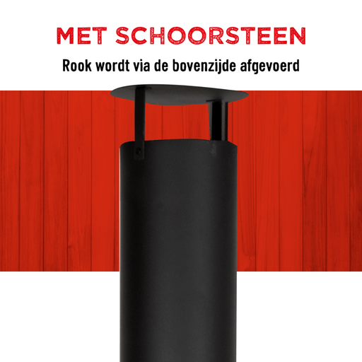Sfeerhaard voor buiten 47×44×194 cm – Brandhoutopslag & schoorsteen - Bivakshop