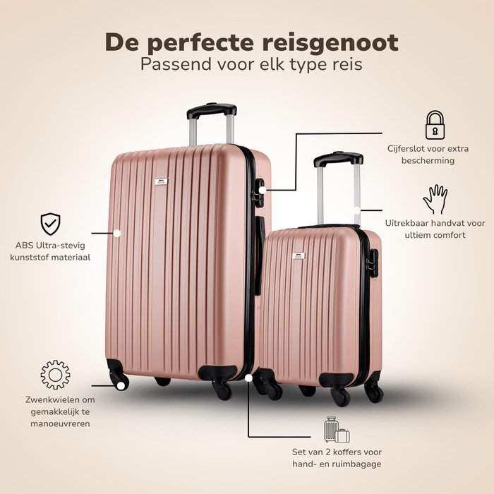 Slazenger - kofferset 2 - delig – Hardcase – Rosé goud - Bivakshop