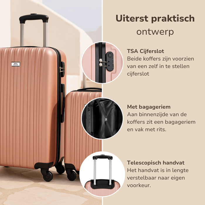 Slazenger - kofferset 2 - delig – Hardcase – Rosé goud - Bivakshop