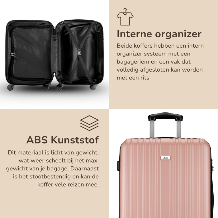 Slazenger - kofferset 2 - delig – Hardcase – Rosé goud - Bivakshop