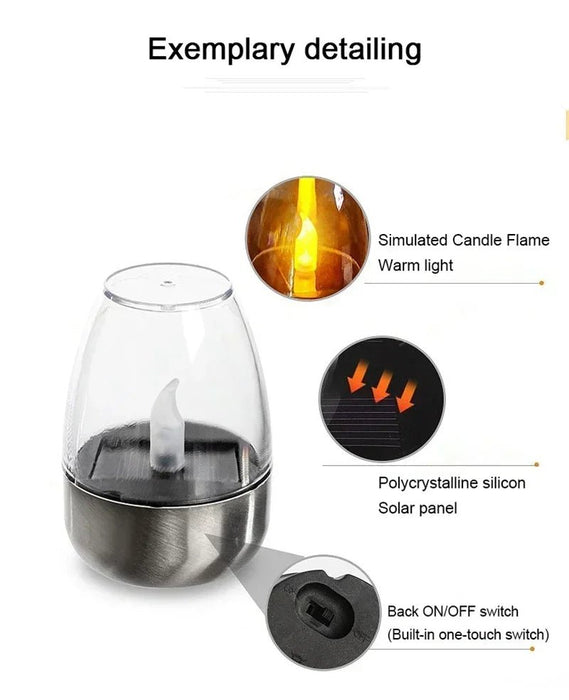 Solar LED kaarslamp – waterdicht – oplaadbaar - Bivakshop