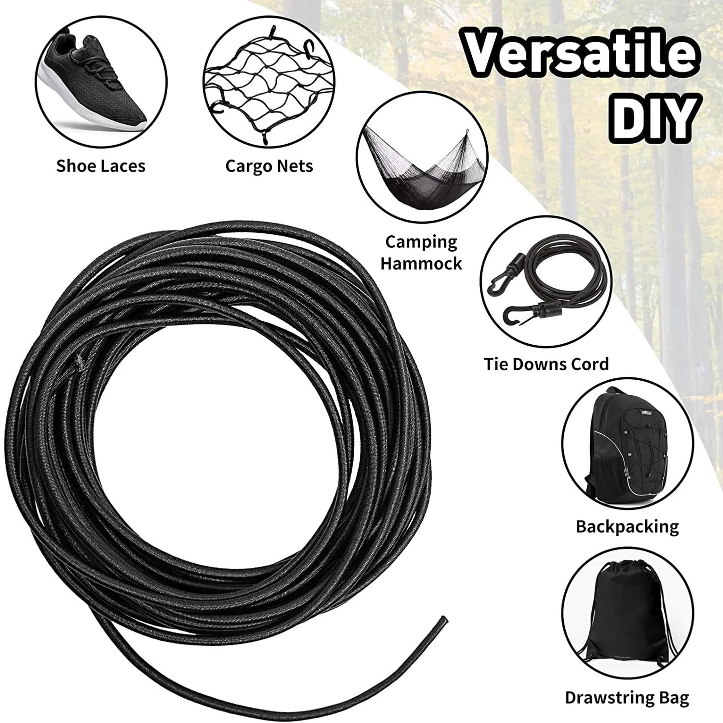 Sterke elastische koord - Voor DIY, tenten en kajakken - Meerdere diameters - Bivakshop