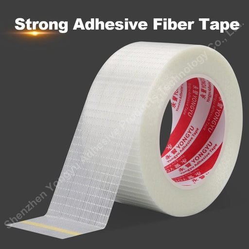 Sterke glasvezeltape – 50M transparante mesh enkelzijdige tape voor industriële verpakking & afdichting - Bivakshop