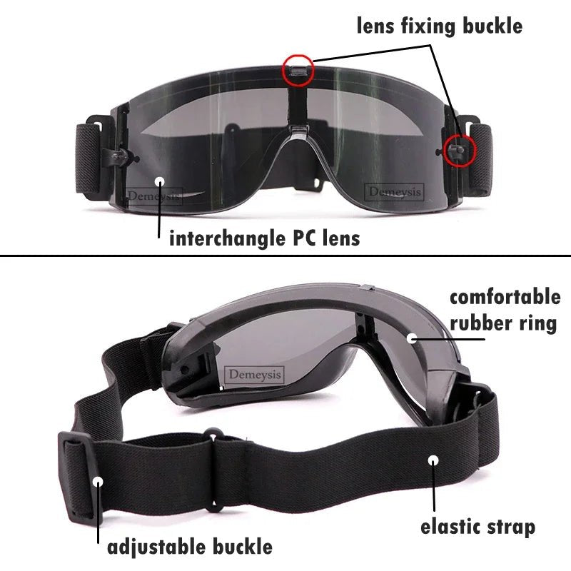 Tactische bril - Winddicht - Anti - uv bescherming - Bivakshop