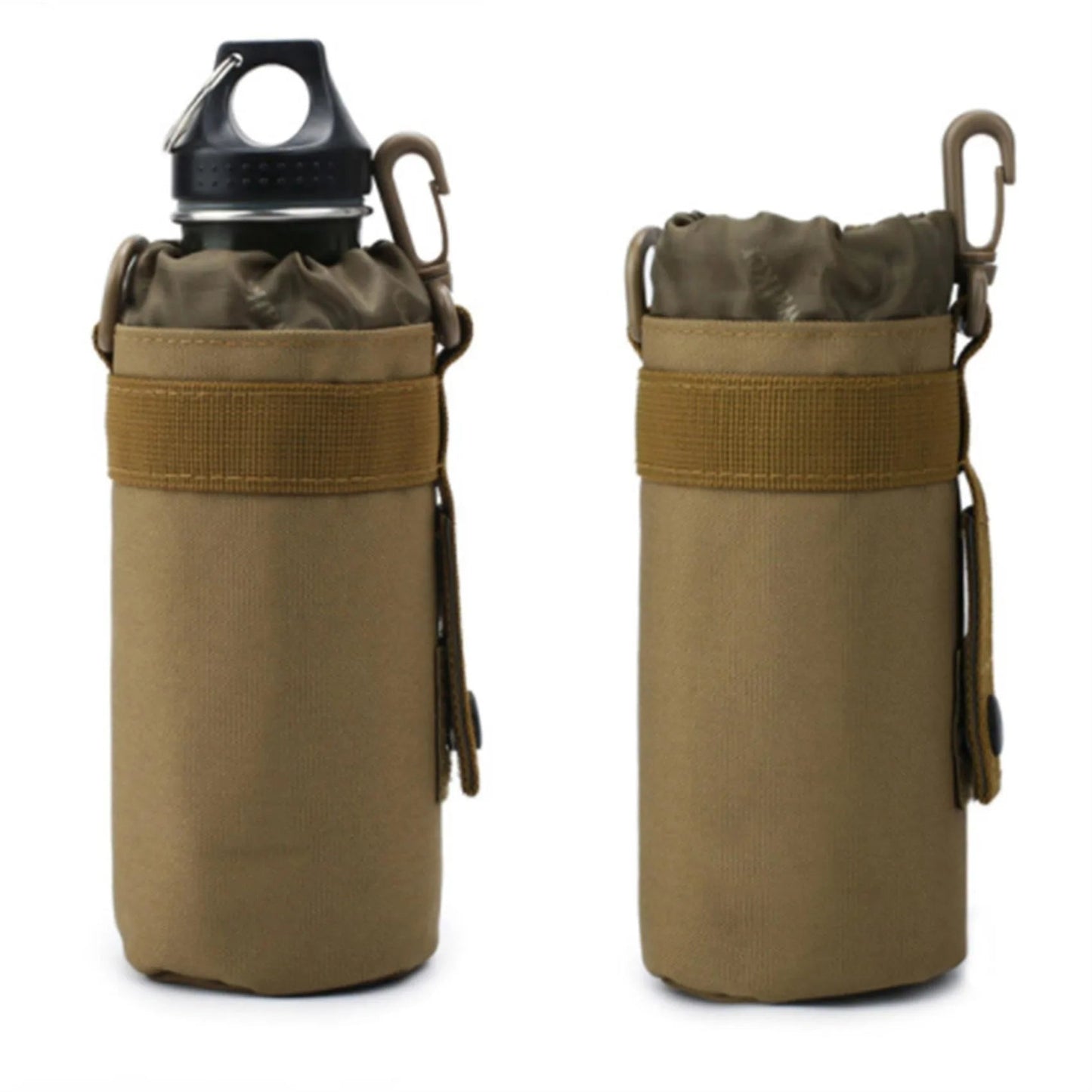 Tactische Waterfles pouch – Outdoor camouflage – Draagbare fleshouder met trekkoord - Bivakshop