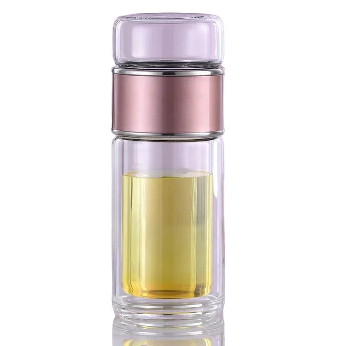 Theebeker borosilicaatglas – dubbelwandig – met filter - Bivakshop