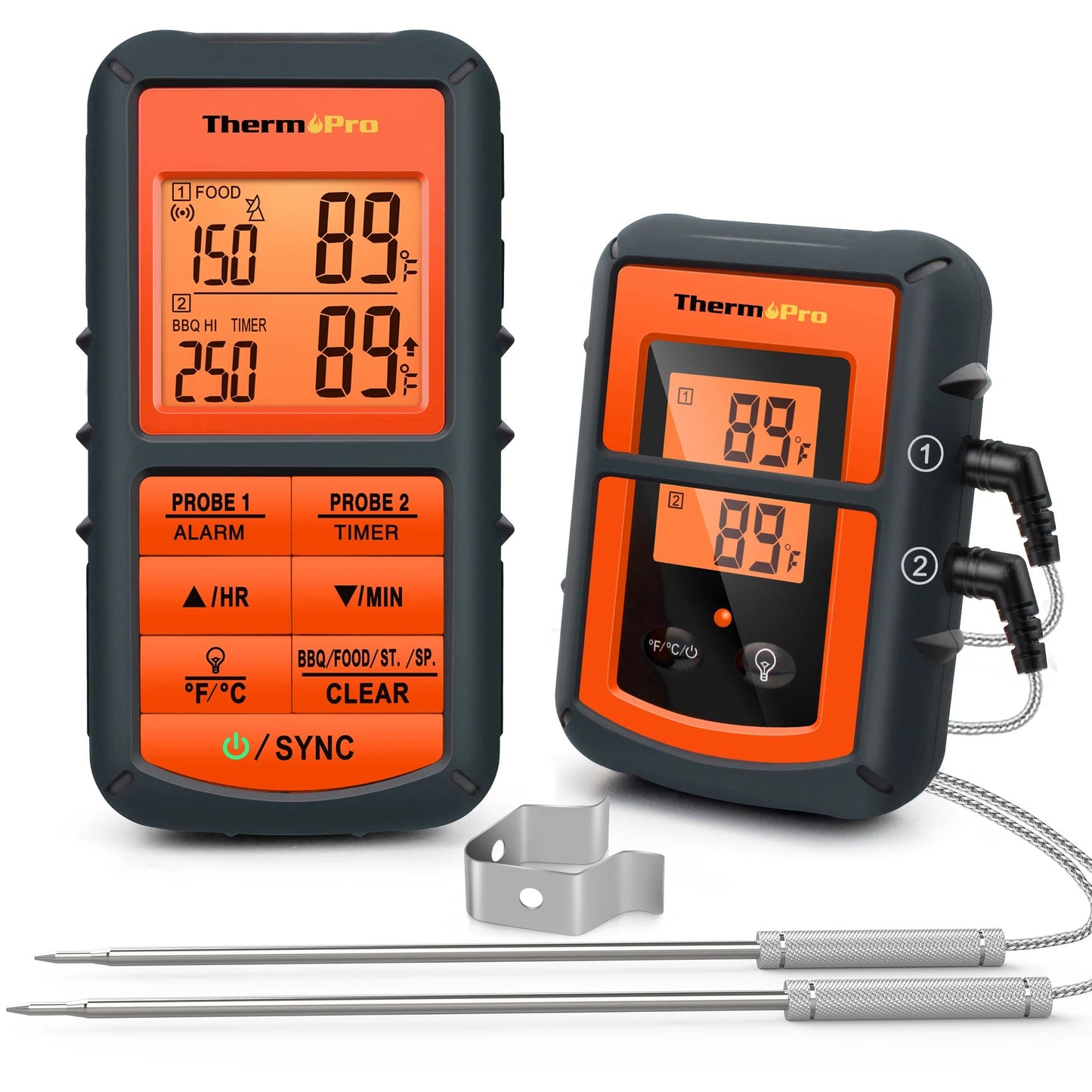 ThermoPro TP - 08C Draadloze Vleesthermometer – 150M Bereik – Dual Probe – BBQ, Smoker, Oven, Grill - Bivakshop
