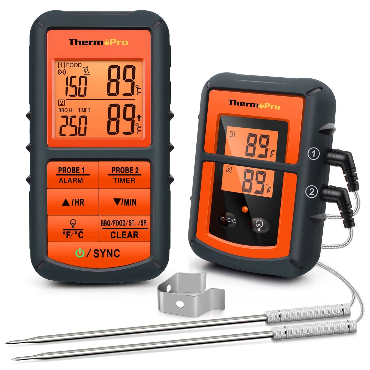 ThermoPro TP - 08C Draadloze Vleesthermometer – 150M Bereik – Dual Probe – BBQ, Smoker, Oven, Grill - Bivakshop
