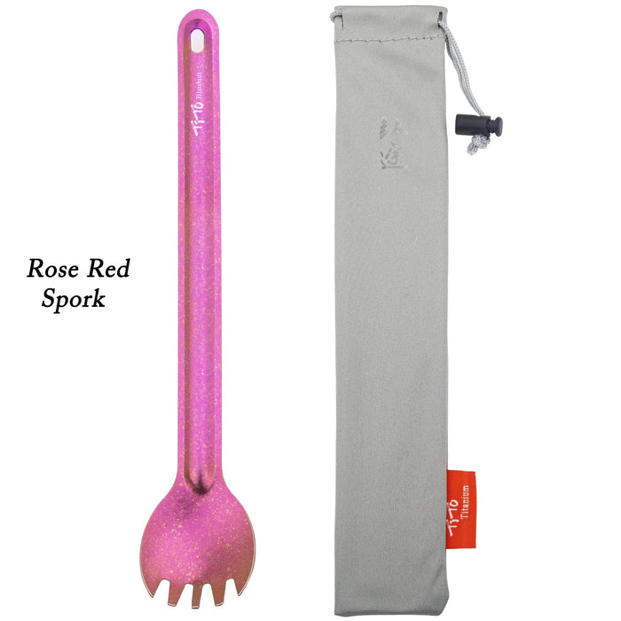 Titanium spork met lange steel - Ultralicht - Voor kamperen en picknicks - Bivakshop