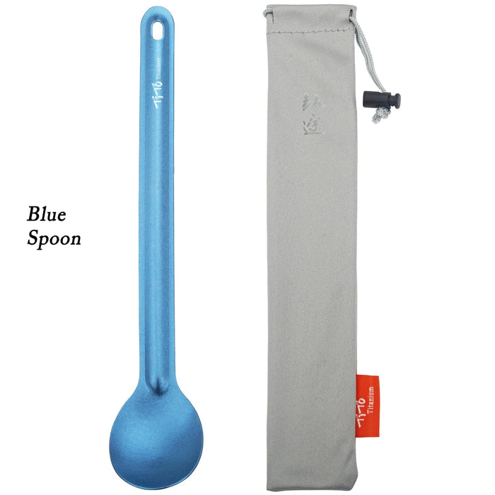 Titanium spork met lange steel - Ultralicht - Voor kamperen en picknicks - Bivakshop
