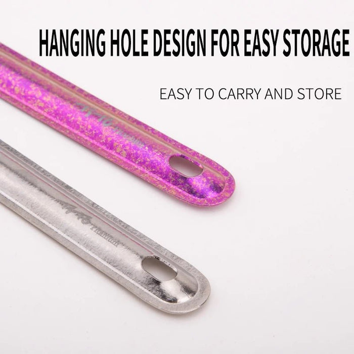 Titanium spork met lange steel - Ultralicht - Voor kamperen en picknicks - Bivakshop