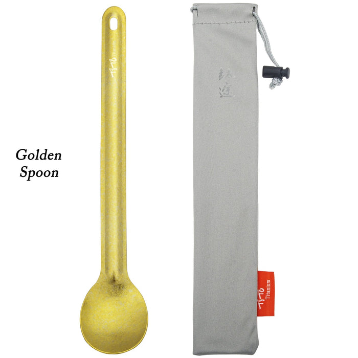 Titanium spork met lange steel - Ultralicht - Voor kamperen en picknicks - Bivakshop