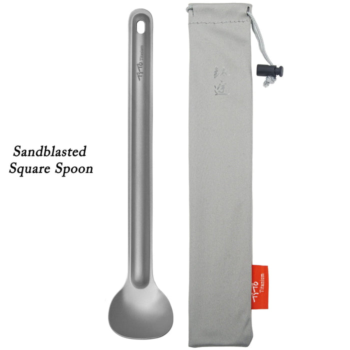 Titanium spork met lange steel - Ultralicht - Voor kamperen en picknicks - Bivakshop