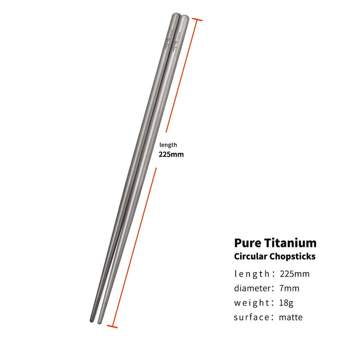 Tito titanium - Lichtgewicht duurzame eetstokjes - Bivakshop
