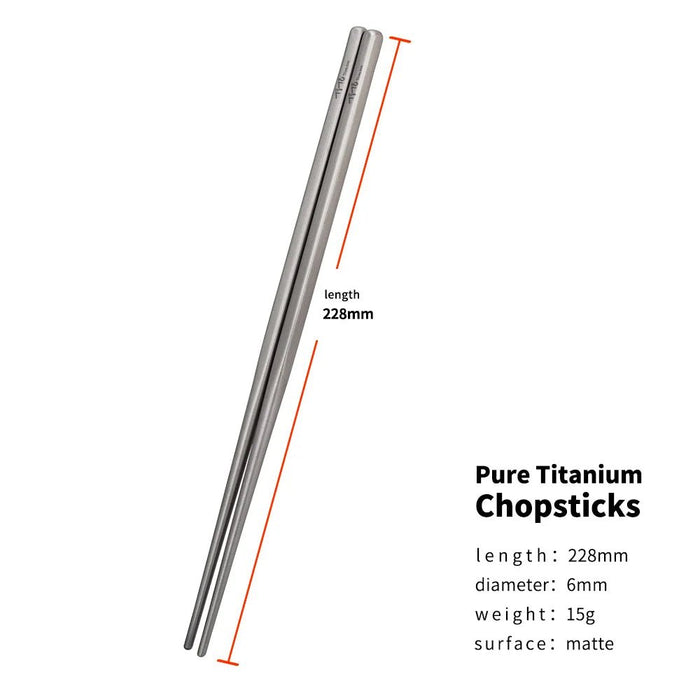 Tito titanium - Lichtgewicht duurzame eetstokjes - Bivakshop