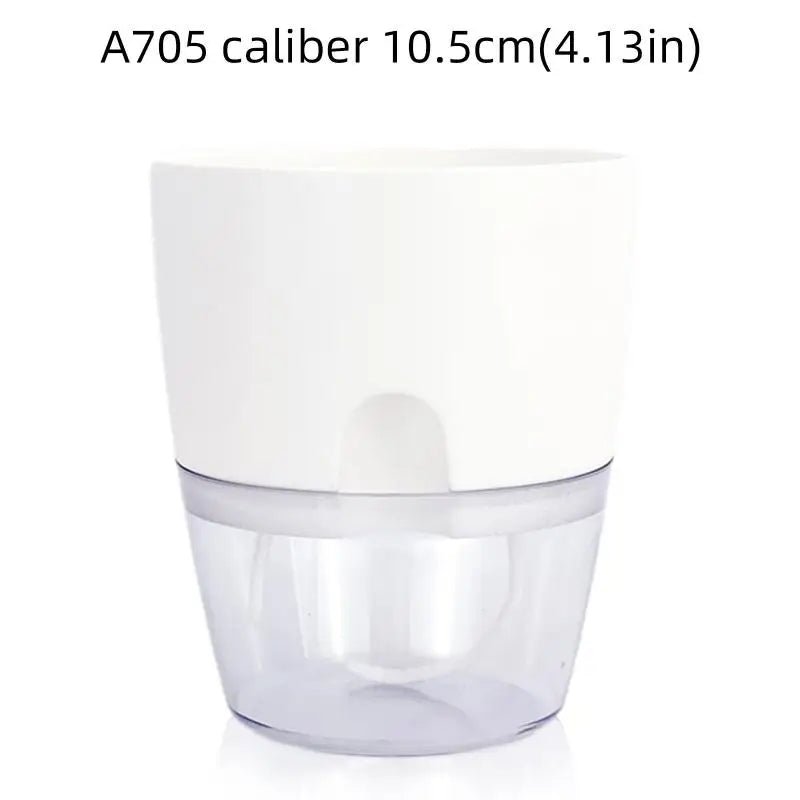 Transparante Zelfbewaterende Bloempot – Dubbele Laag – Indoor Plantenpot met Waterabsorptie Katoentouw - Bivakshop