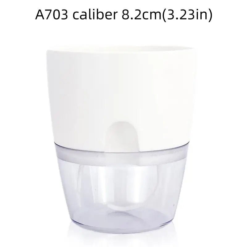 Transparante Zelfbewaterende Bloempot – Dubbele Laag – Indoor Plantenpot met Waterabsorptie Katoentouw - Bivakshop