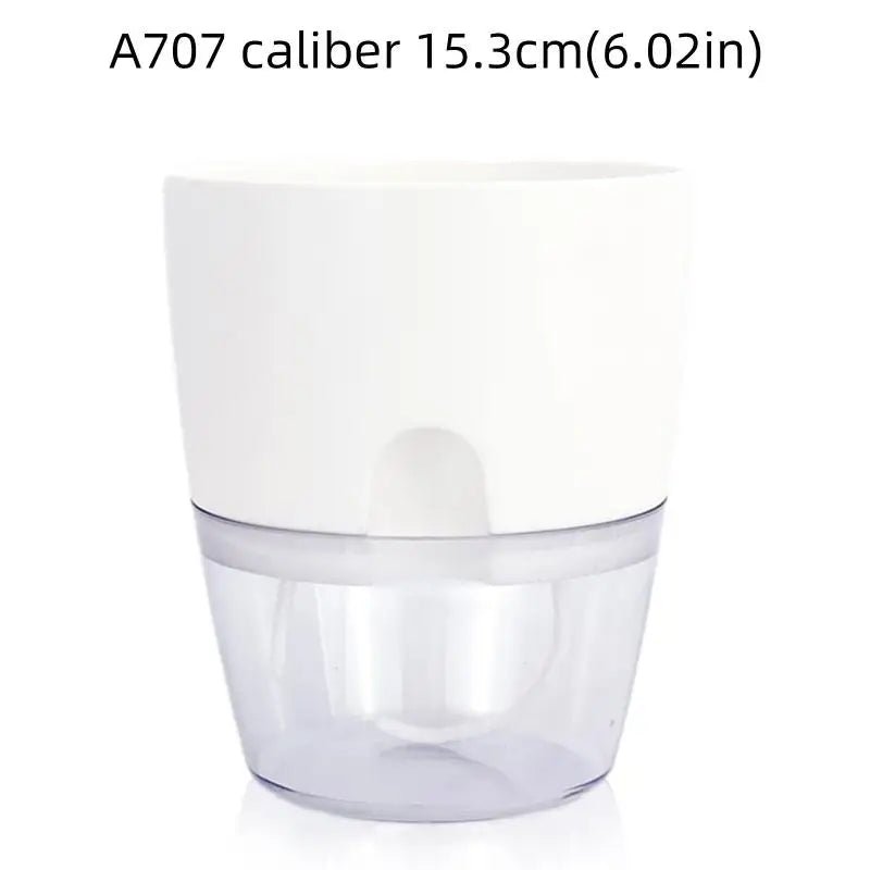 Transparante Zelfbewaterende Bloempot – Dubbele Laag – Indoor Plantenpot met Waterabsorptie Katoentouw - Bivakshop