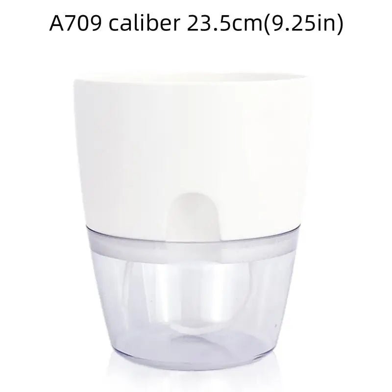 Transparante Zelfbewaterende Bloempot – Dubbele Laag – Indoor Plantenpot met Waterabsorptie Katoentouw - Bivakshop
