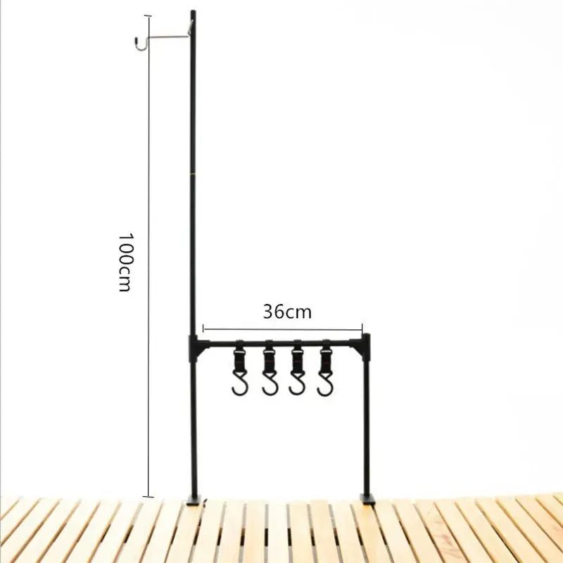 Ultralicht opbergrek voor outdoor – Aluminium tafelrek – Met haken voor servies & accessoires - Bivakshop