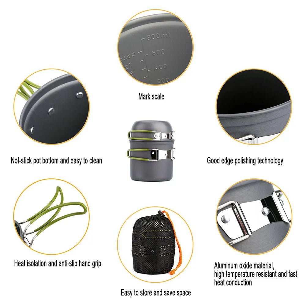 Ultralichte camping kookpan – 0,8L inklapbare aluminium pan voor outdoor koken en trektochten - Bivakshop